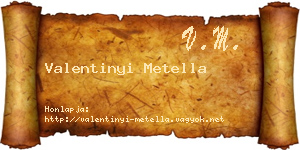 Valentinyi Metella névjegykártya